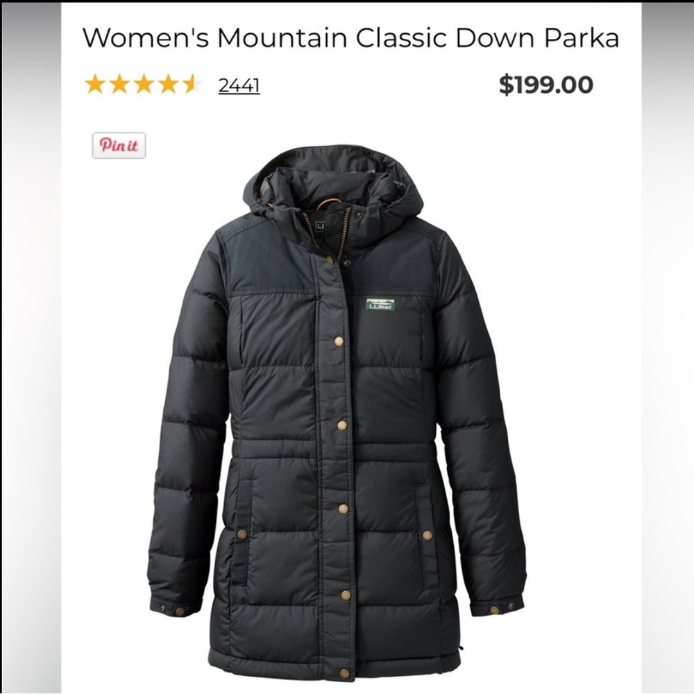 L.L. Bean Women’s Mountain Classic Down Parka Black